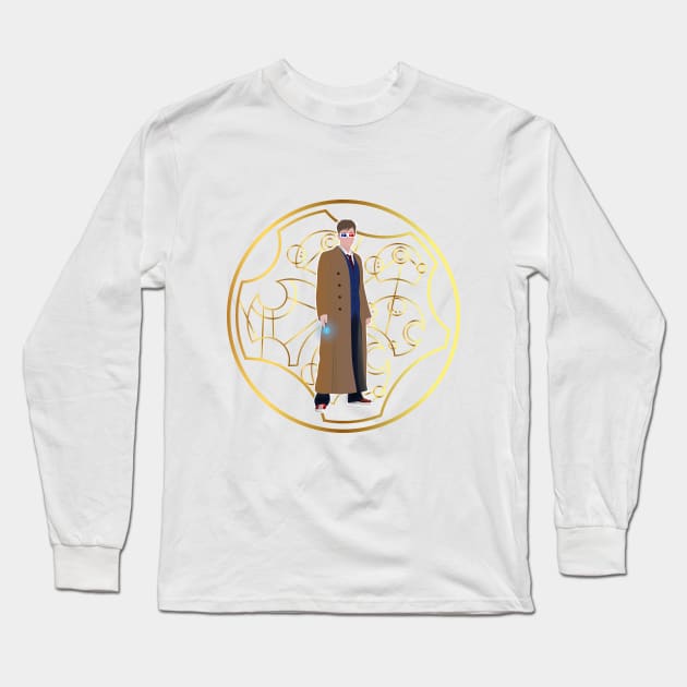 10th Doctor Long Sleeve T-Shirt by Arethna